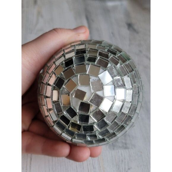 Rustic vintage disco ball ornament Xmas party unique - Picture 13 of 13